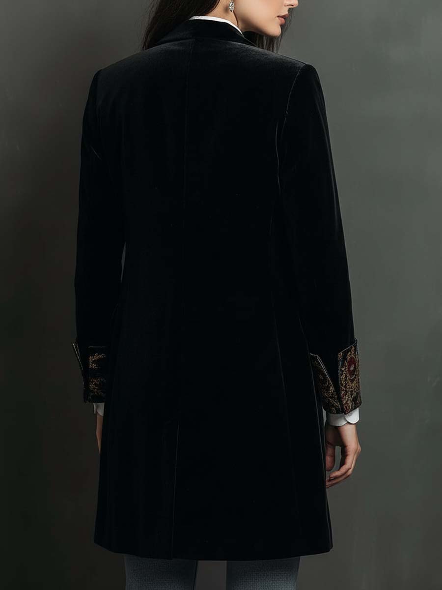 Leontina | Blazer Sciancrato Stampa Barocca Nero