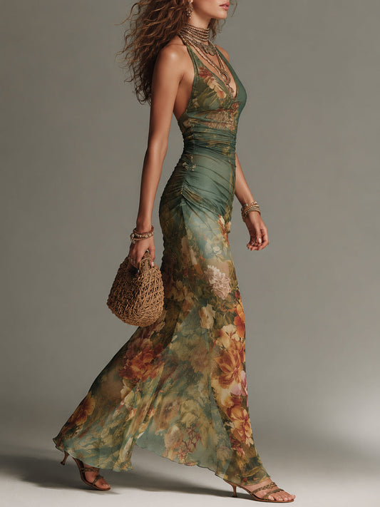 Chantal | Abito Lungo Floreale Vintage