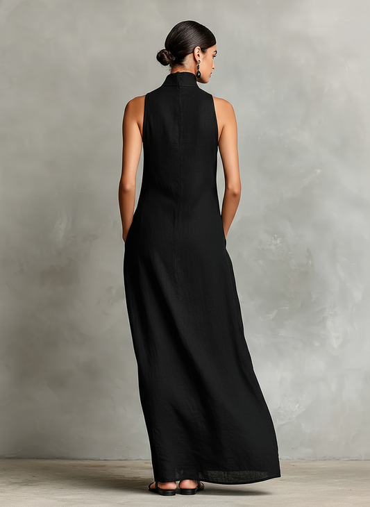 Caterina | Abito Lungo Nero Minimal