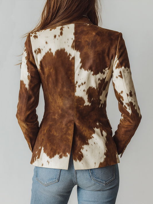 Agata | Blazer Vintage Stampa Mucca