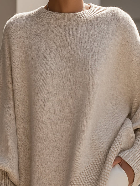 Clarissa | Maglione Ampio Drappeggiato con Collo Largo