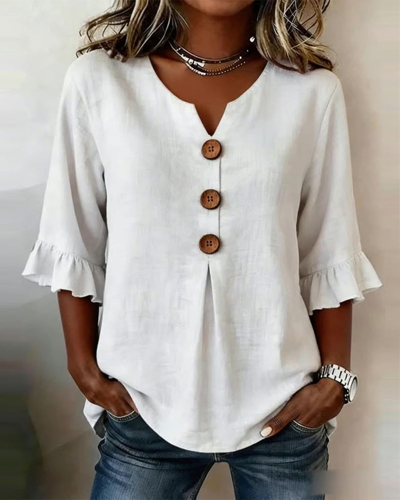 Sofia | Blusa Abbottonata con Volant