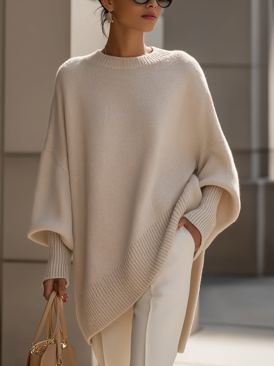 Clarissa | Maglione Ampio Drappeggiato con Collo Largo