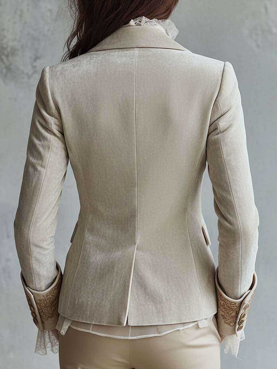Costanza | Blazer Sartoriale Avorio Ricamato