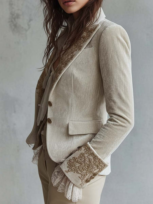 Costanza | Blazer Sartoriale Avorio Ricamato