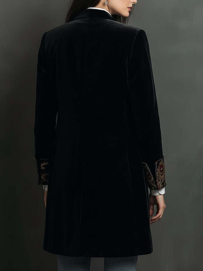 Leontina | Blazer Sciancrato Stampa Barocca Nero