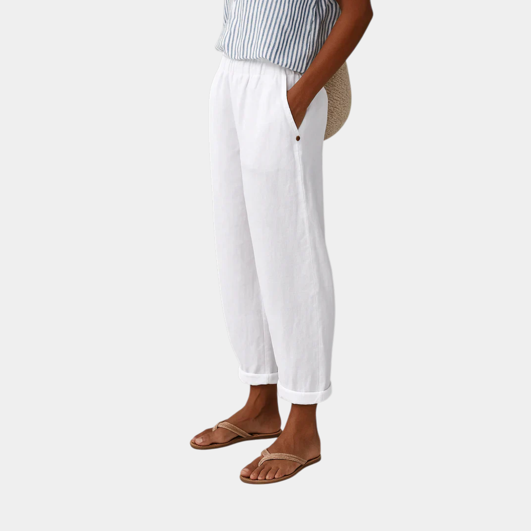Fiorenza | Pantaloni Comodi Effetto Lino