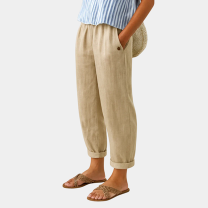 Fiorenza | Pantaloni Comodi Effetto Lino
