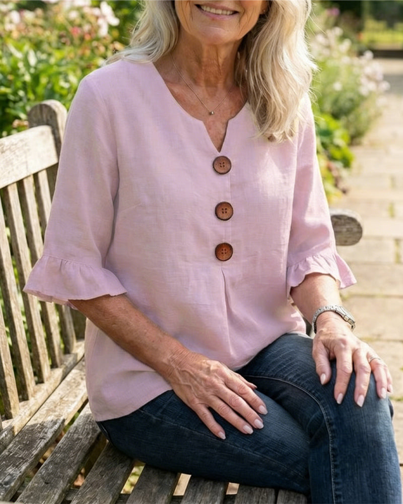 Sofia | Blusa Abbottonata con Volant
