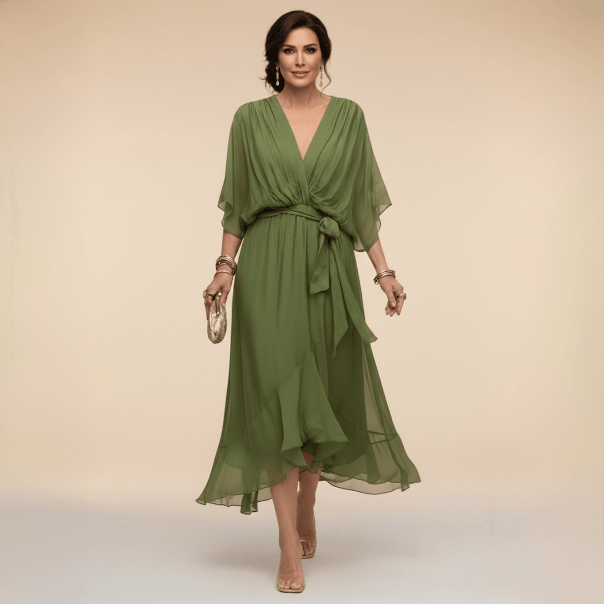 Laura | Abito in Chiffon con Scollo a V