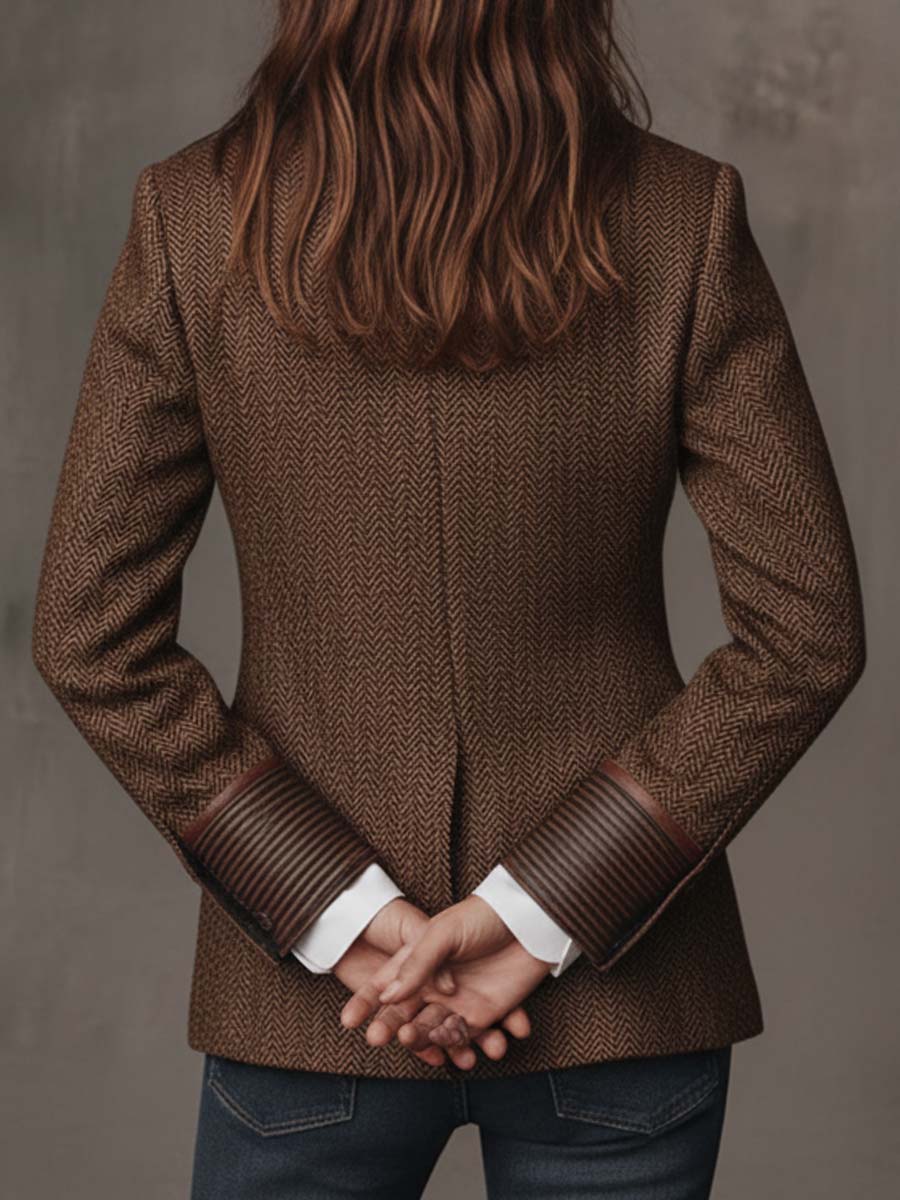 Gisella | Blazer con Inserti Stampa Chevron