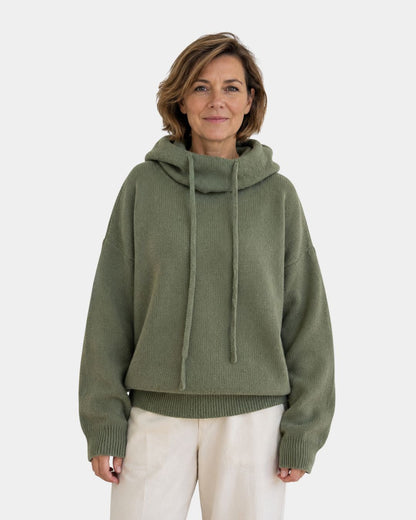 Maria | Maglione Accogliente con Collo Alto e Cappuccio