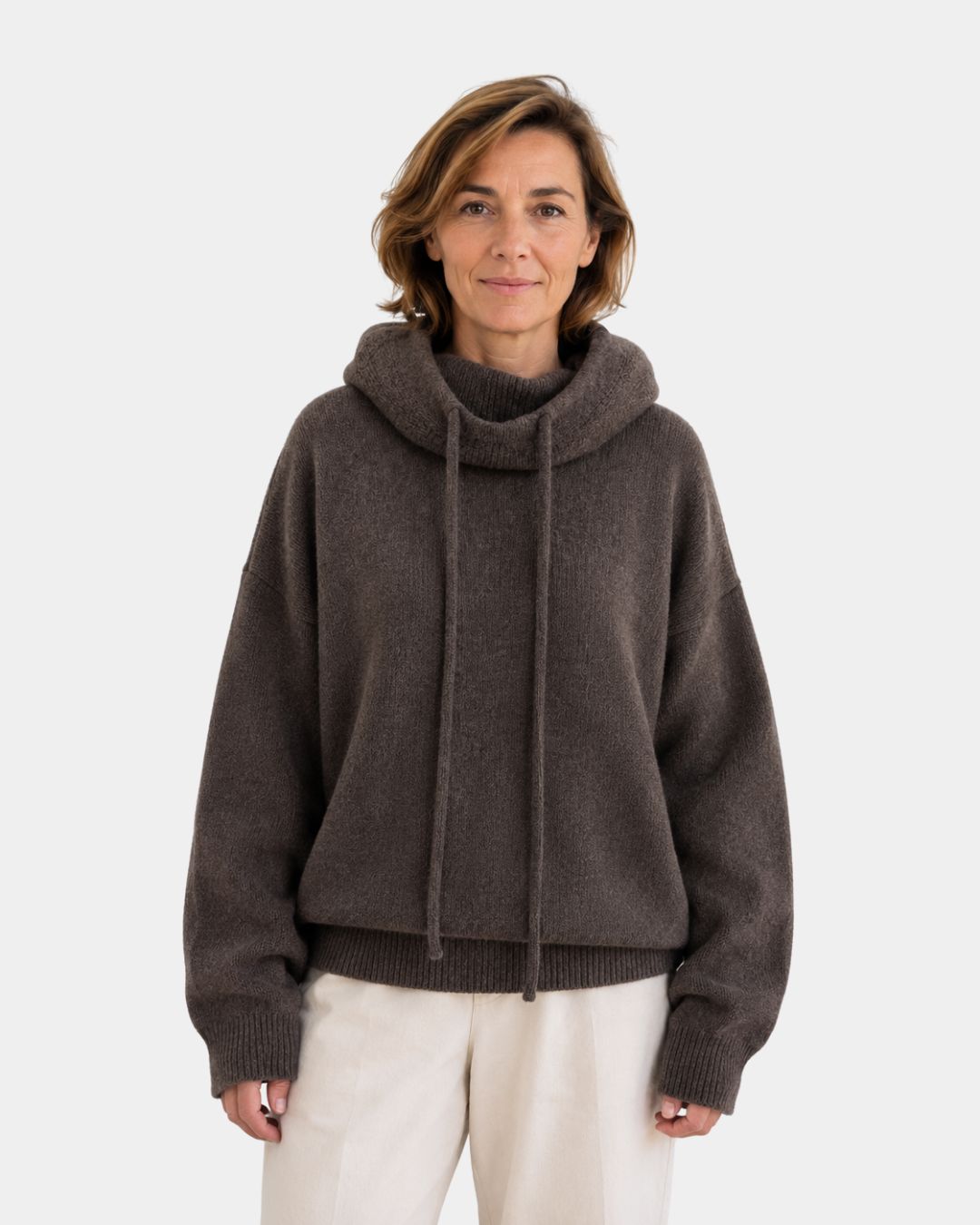 Maria | Maglione Accogliente con Collo Alto e Cappuccio