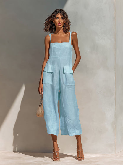 Lena | Tuta Elegante con Spalline Sottili e Gambe Ampie