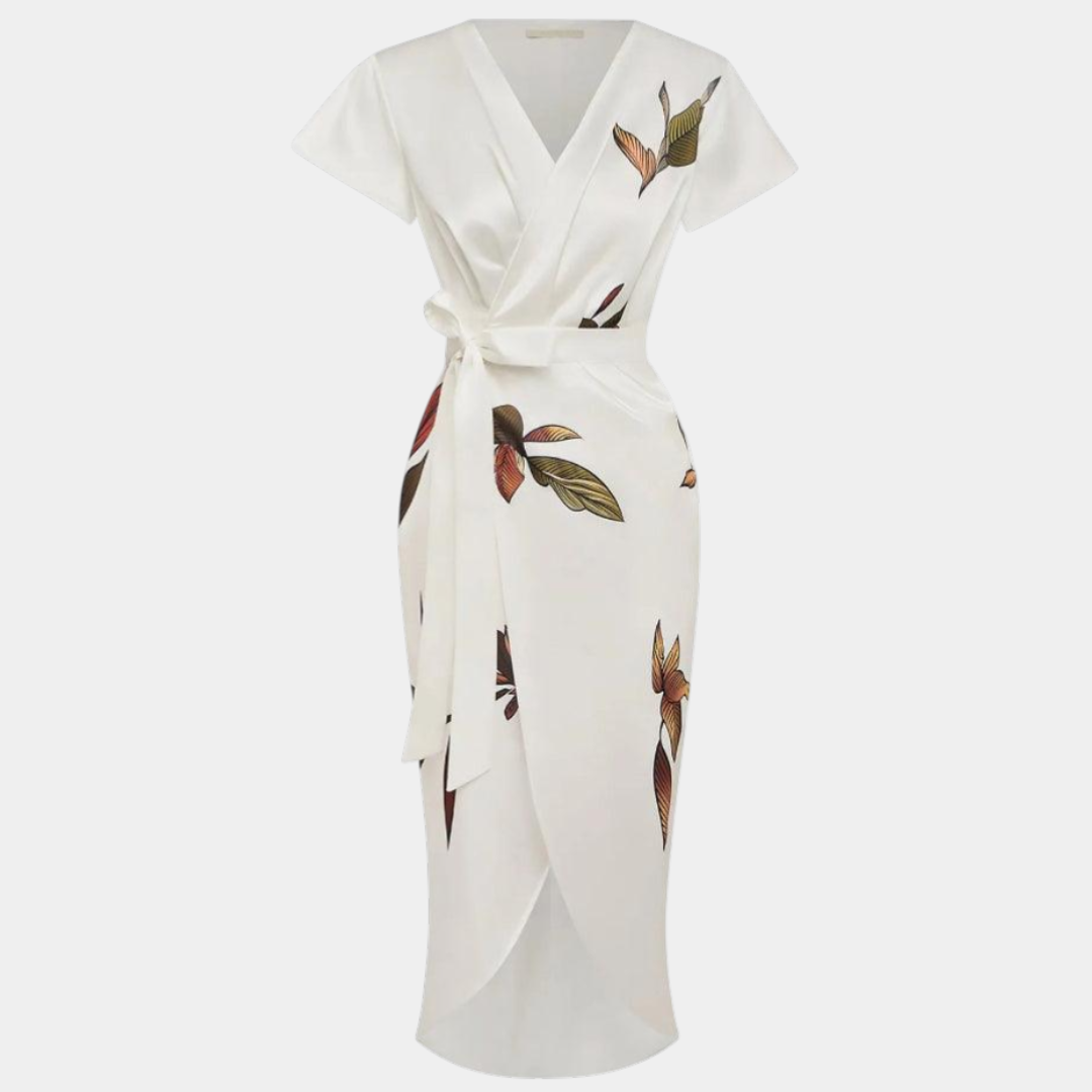 Agata | Abito a Portafoglio Elegante con Stampa Floreale
