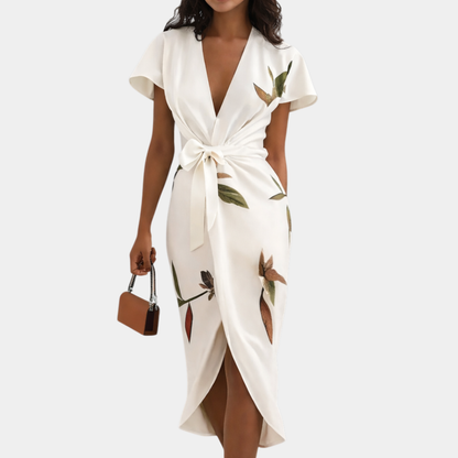 Agata | Abito a Portafoglio Elegante con Stampa Floreale