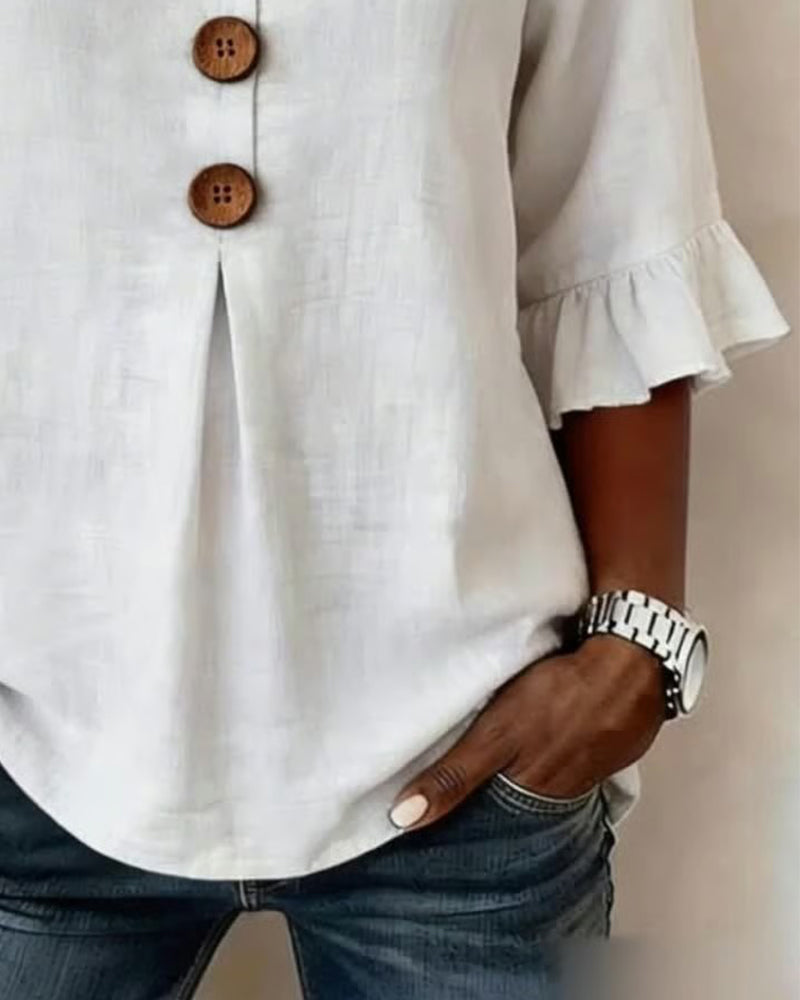 Sofia | Blusa Abbottonata con Volant