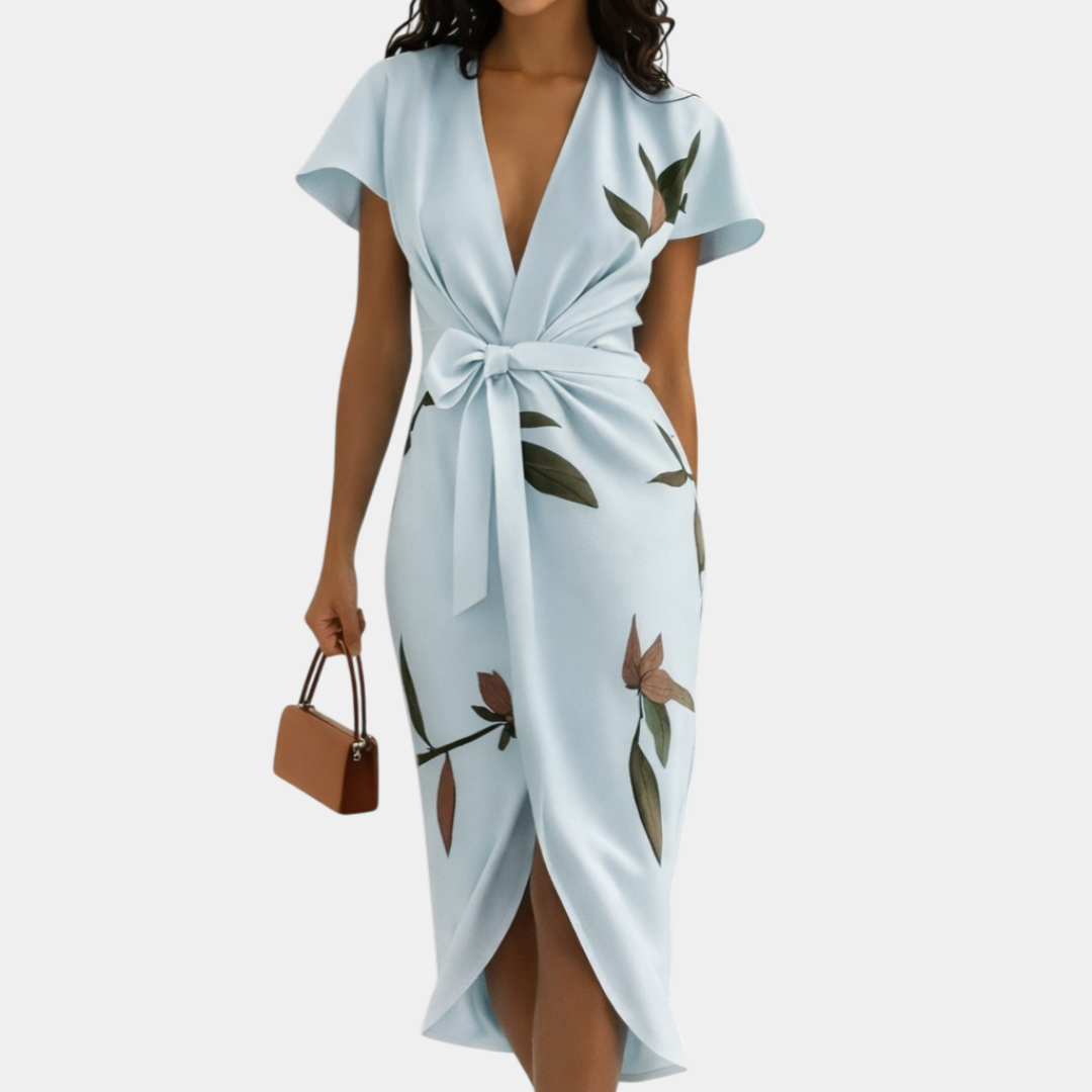 Agata | Abito a Portafoglio Elegante con Stampa Floreale