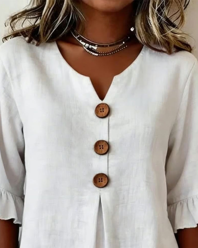 Sofia | Blusa Abbottonata con Volant