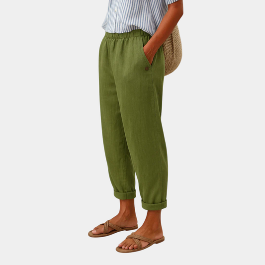 Fiorenza | Pantaloni Comodi Effetto Lino