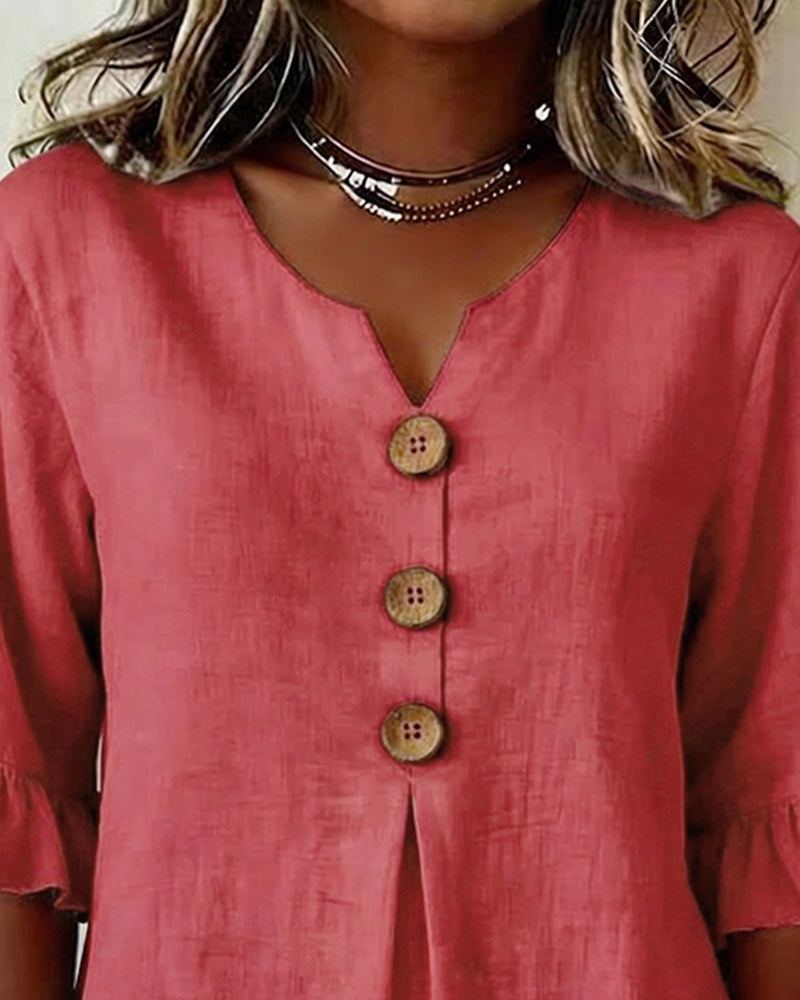 Sofia | Blusa Abbottonata con Volant
