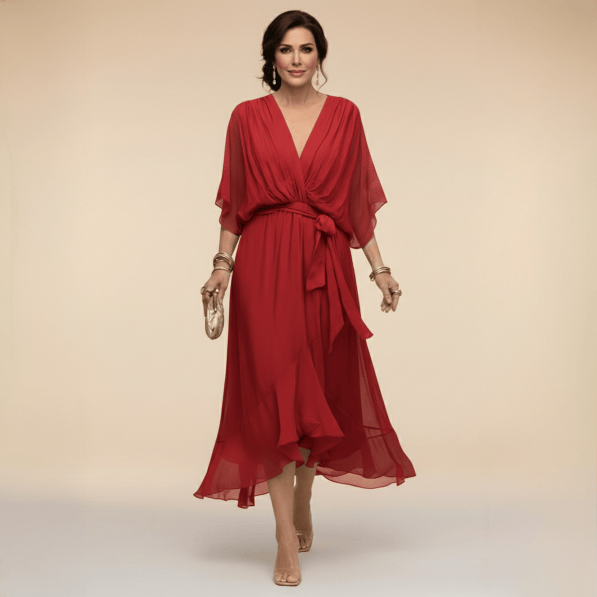 Laura | Abito in Chiffon con Scollo a V