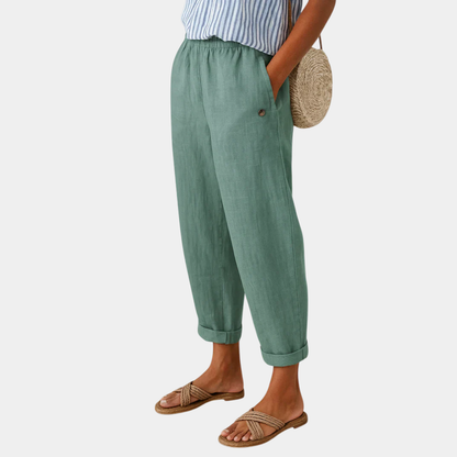 Fiorenza | Pantaloni Comodi Effetto Lino