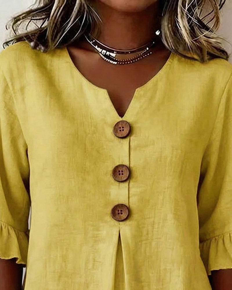 Sofia | Blusa Abbottonata con Volant