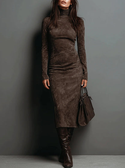 Lorena | Abito Midi Lungo Marrone