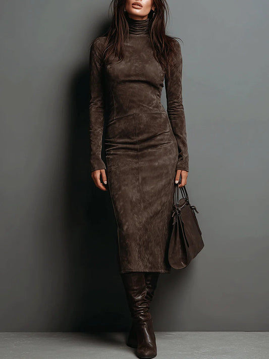 Lorena | Abito Midi Lungo Marrone