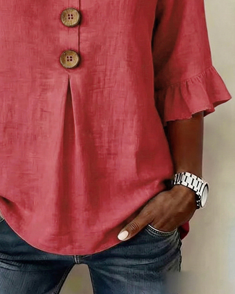 Sofia | Blusa Abbottonata con Volant