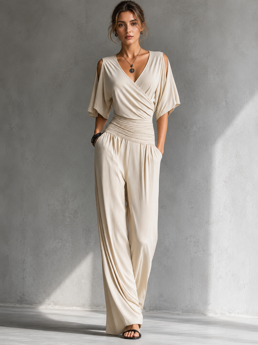 Alina | Tuta Elegante a Portafoglio con Gambe Ampie