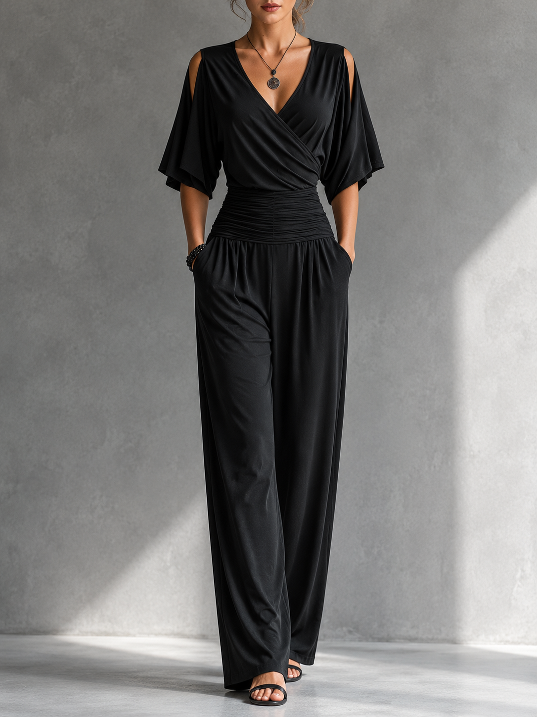 Alina | Tuta Elegante a Portafoglio con Gambe Ampie