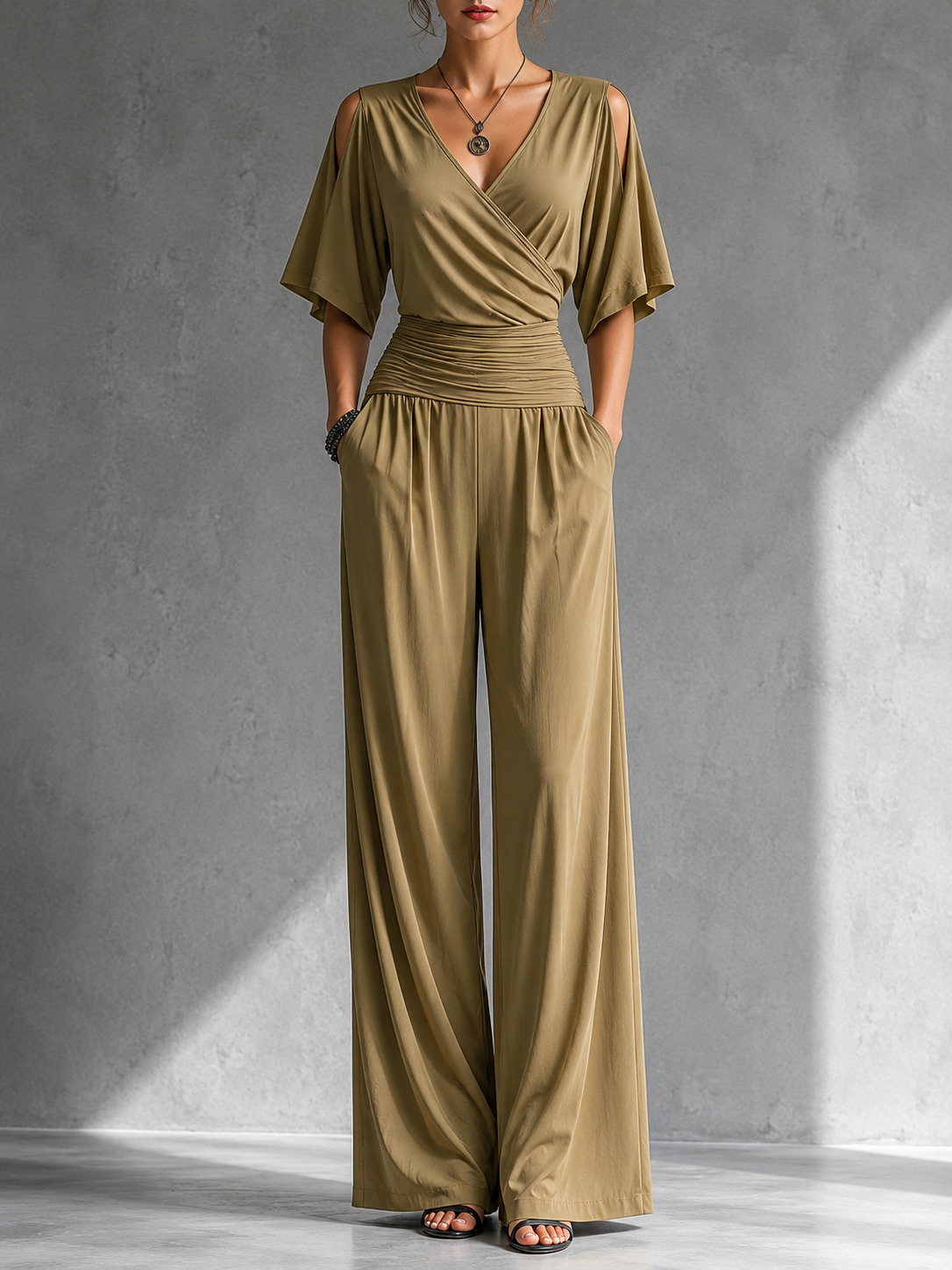 Alina | Tuta Elegante a Portafoglio con Gambe Ampie