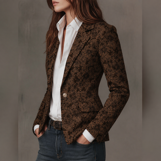 Stella | Blazer Jacquard Effetto Cashmere Sciancrato