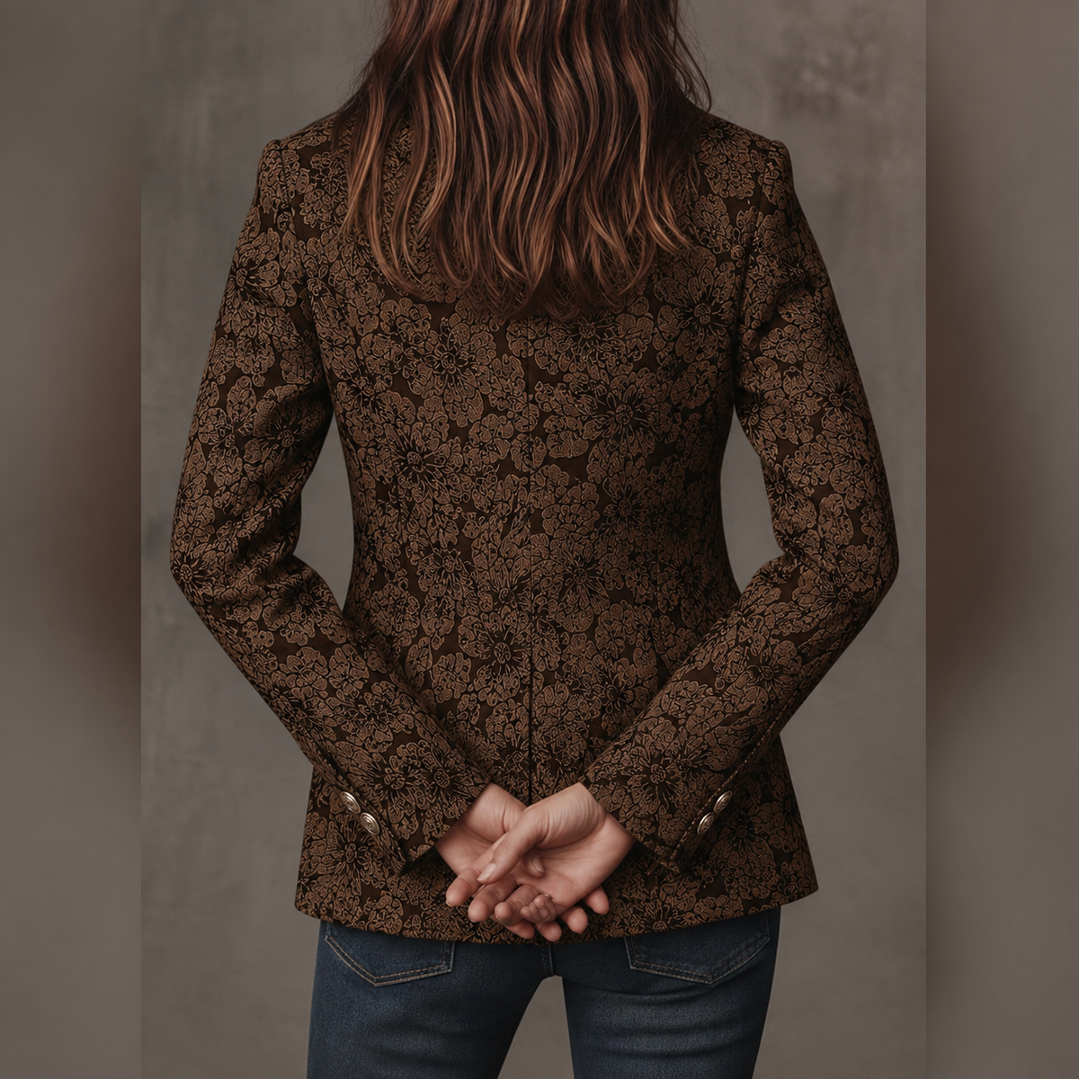 Stella | Blazer Jacquard Effetto Cashmere Sciancrato