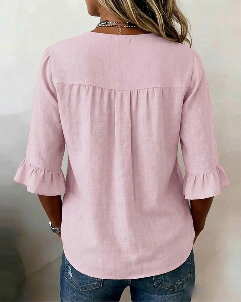 Sofia | Blusa Abbottonata con Volant