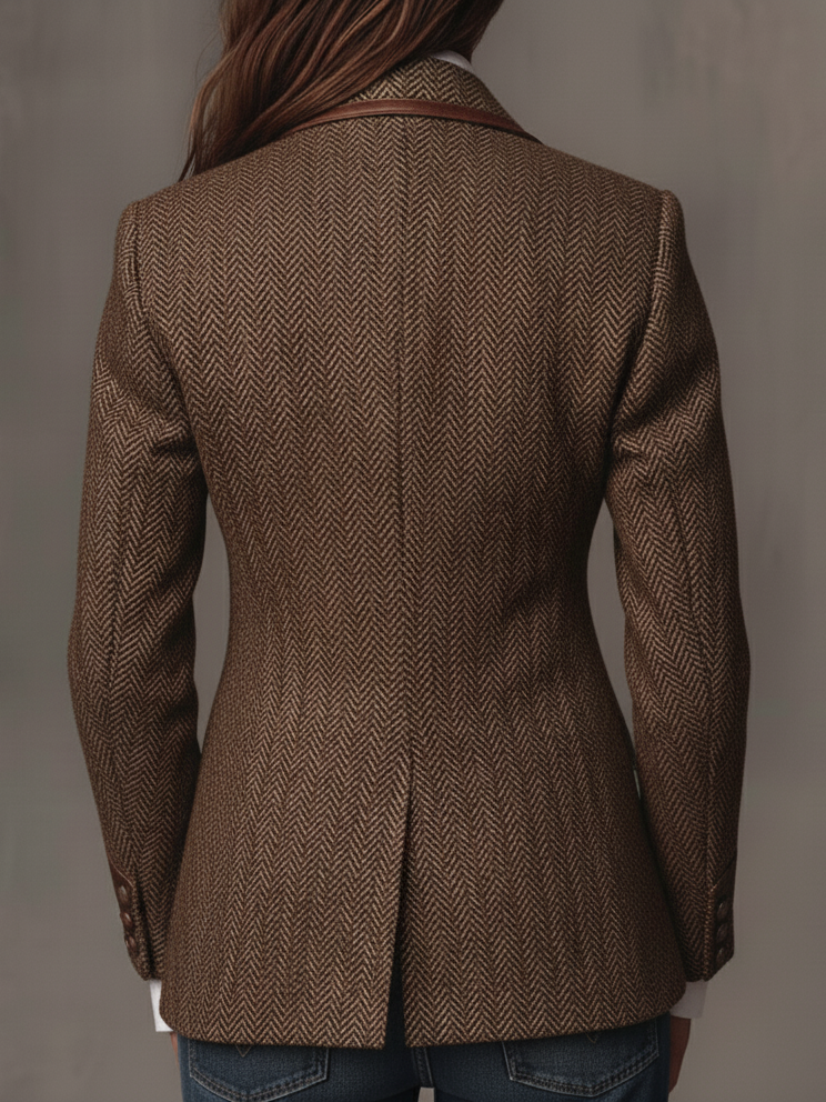 Gisella | Blazer con Inserti Stampa Chevron