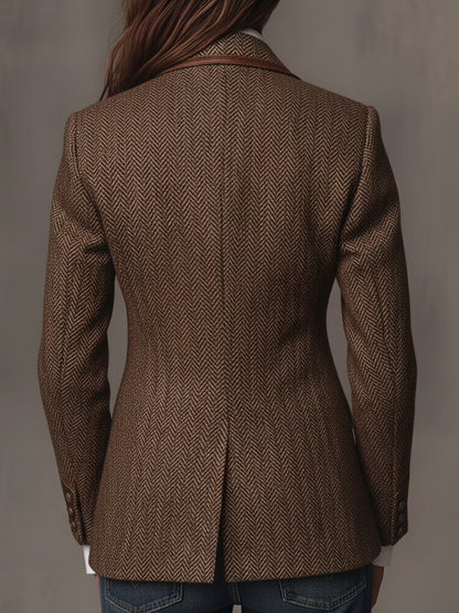 Gisella | Blazer con Inserti Stampa Chevron