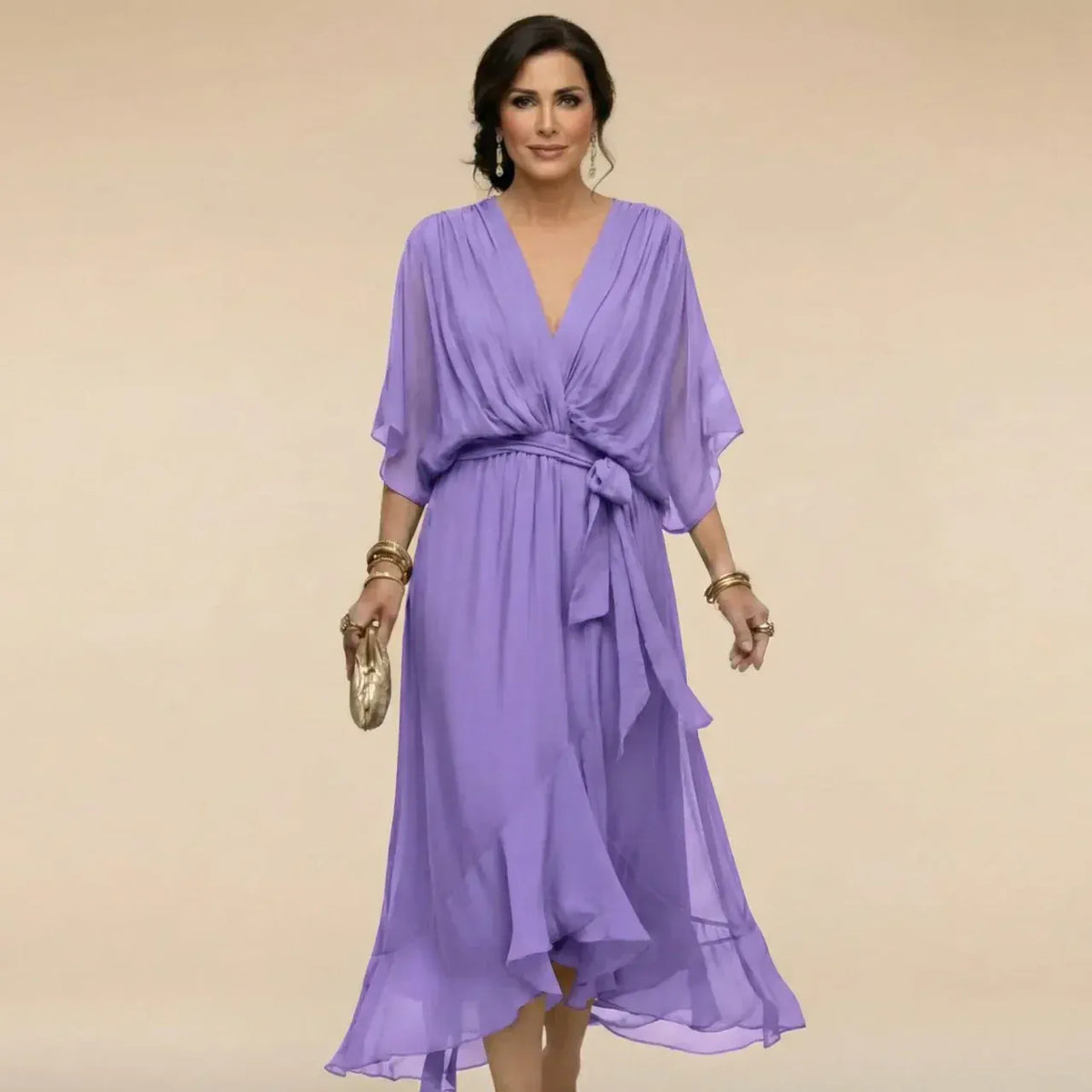Laura | Abito in Chiffon con Scollo a V