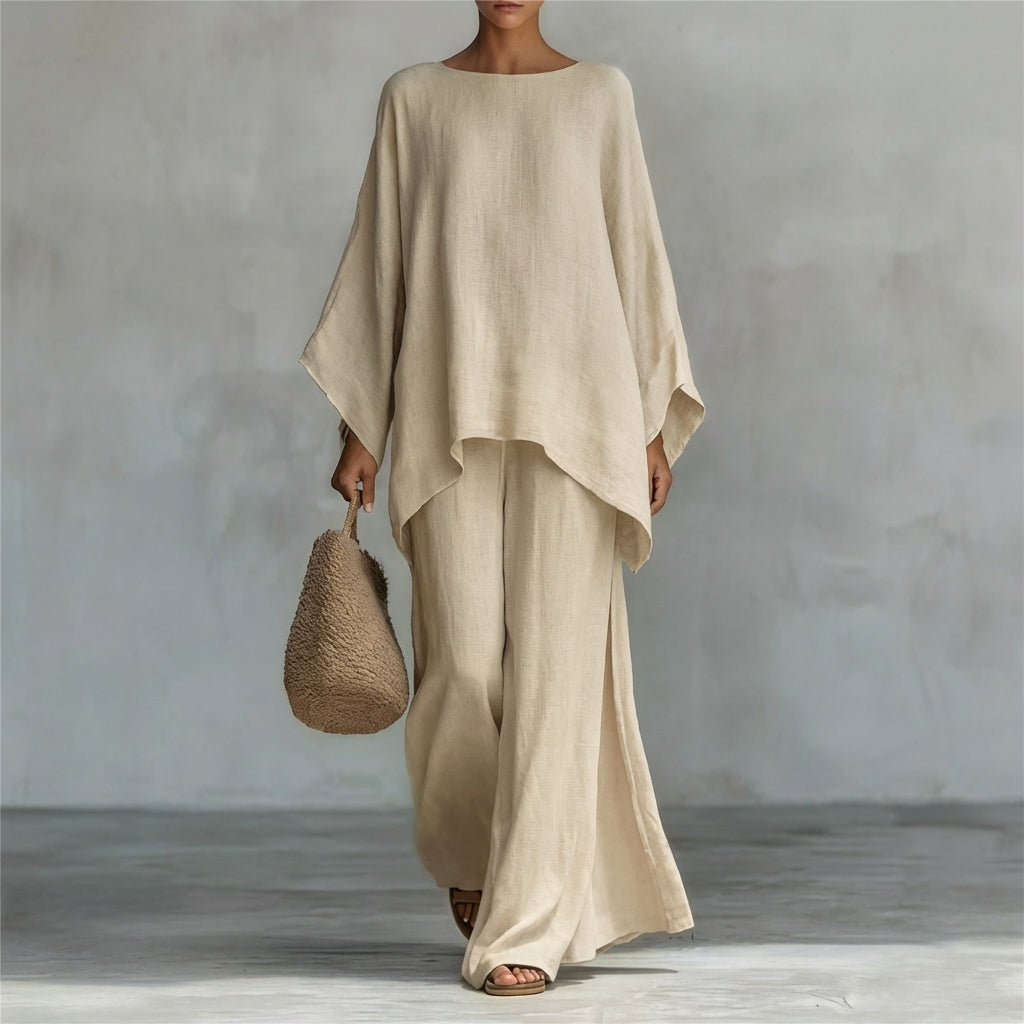 Cristina | Completo Due Pezzi a Maniche Lunghe con Pantaloni Ampi