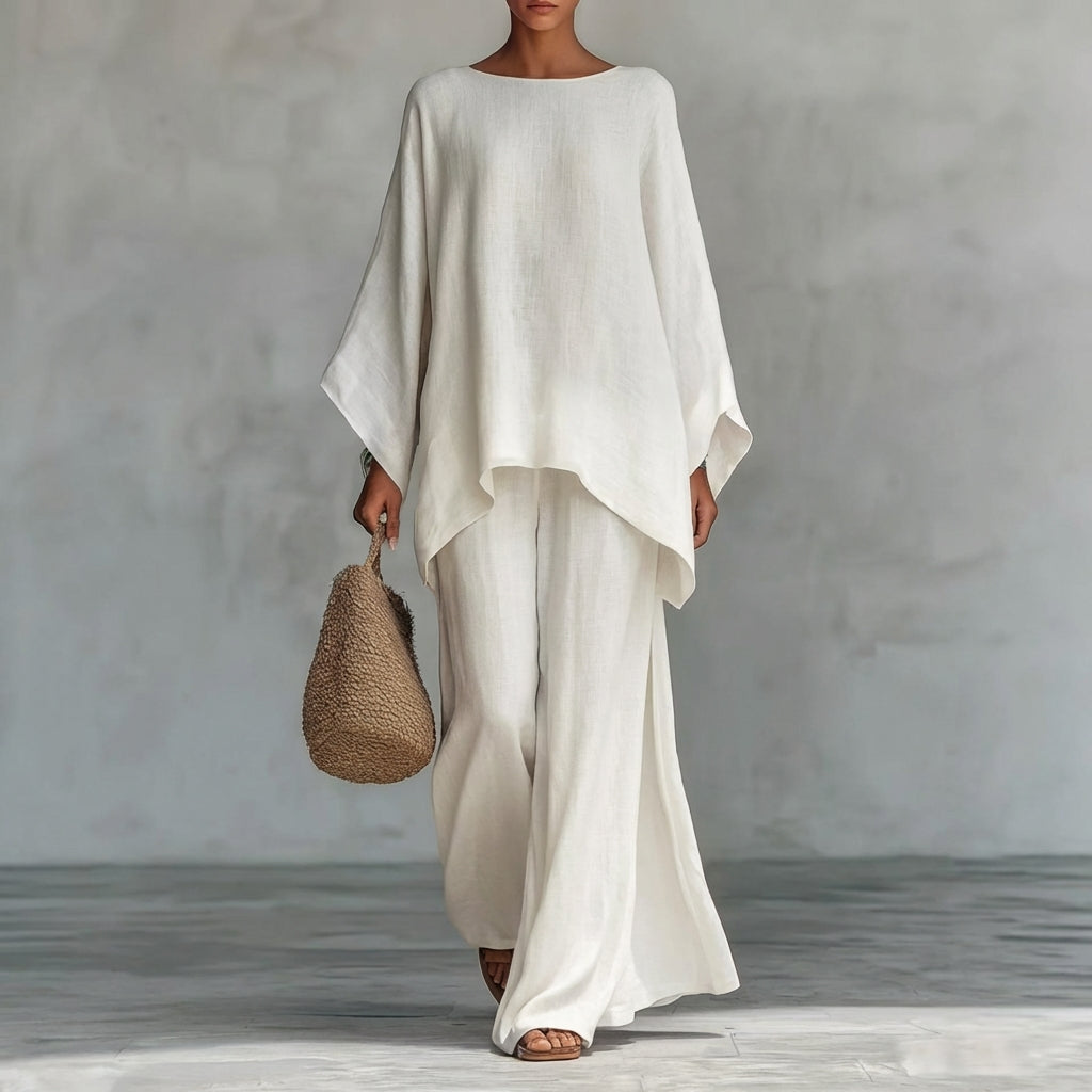 Cristina | Completo Due Pezzi a Maniche Lunghe con Pantaloni Ampi