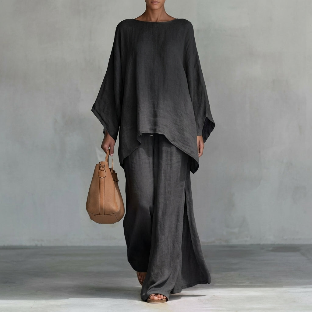 Cristina | Completo Due Pezzi a Maniche Lunghe con Pantaloni Ampi