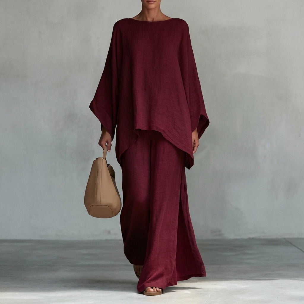Cristina | Completo Due Pezzi a Maniche Lunghe con Pantaloni Ampi