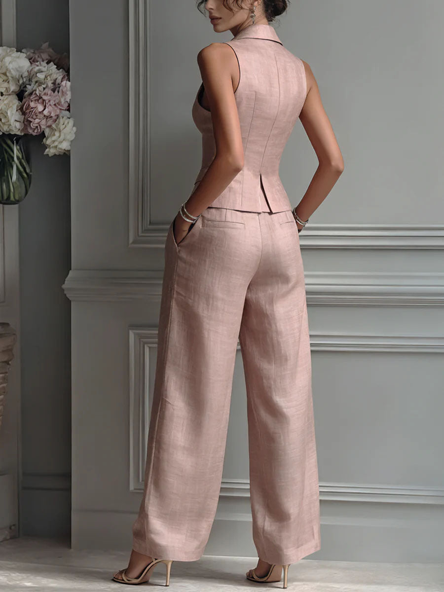 Luisa | Completo Due Pezzi Abbottonato con Scollo a V