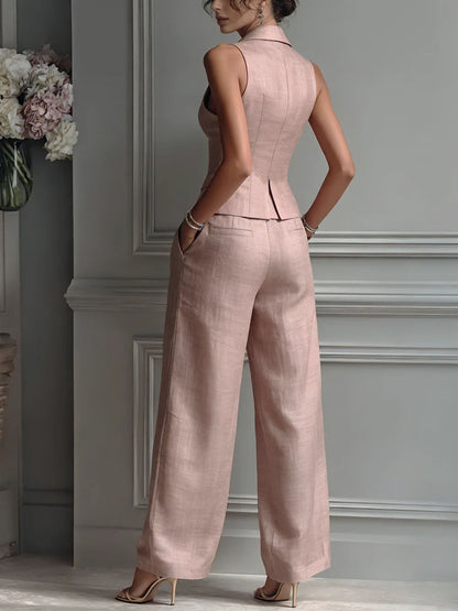 Luisa | Completo Due Pezzi Abbottonato con Scollo a V