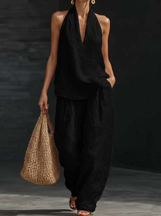 Zoe | Completo Smanicato con Pantaloni Ampi