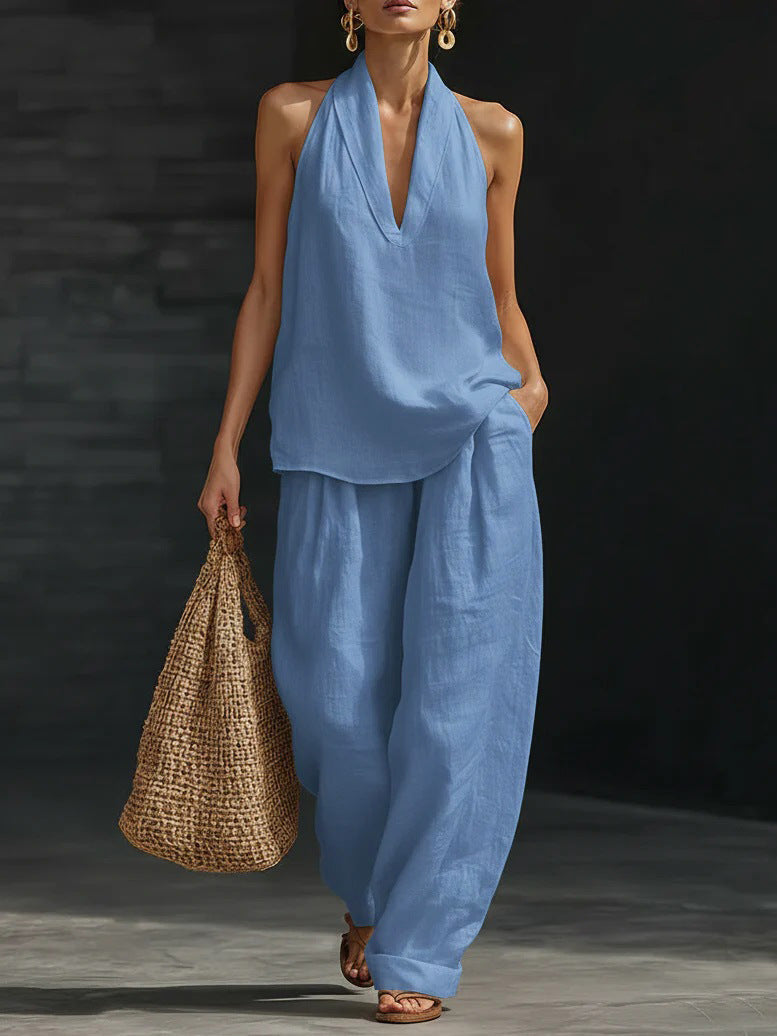 Zoe | Completo Smanicato con Pantaloni Ampi