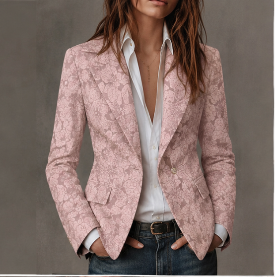 Stella | Blazer Jacquard Effetto Cashmere Sciancrato