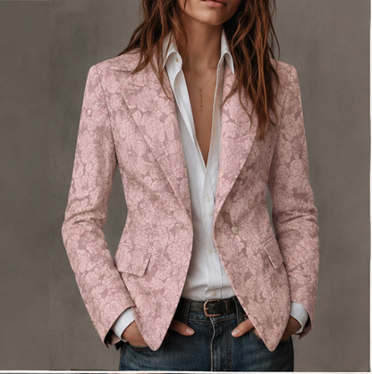Stella | Blazer Jacquard Effetto Cashmere Sciancrato